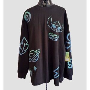 Disney Stitch 626 Celebration Crew Black Long Sleeve Spirit Jersey Size XXXL